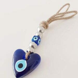 New Blue Evil Eye Heart Charm